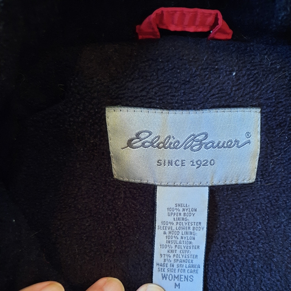 Red nylon Parka woman M Eddie Bauer jacket - Picture 5 of 5